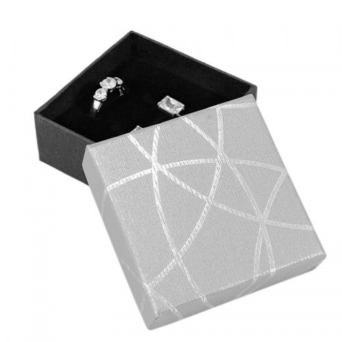 Krabička na šperky stříbrno - šedá, čtvercová